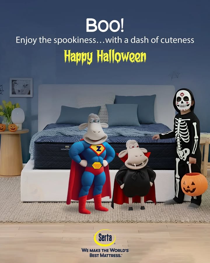 The Serta Sheep are counting ghosts tonight. 👻🐑 #HappyHalloween
#SertaIndia
#Halloween2025
#Sertamattress
#LuxuryMattress