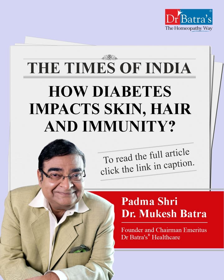 💙 This World Diabetes Day, we highlight an important truth:
Diabetes affects far more than blood sugar.
Its impact on skin, hair, and immunity often goes unnoticed.

Read more in this insightful feature in #TimesofIndia by Padma Shri Dr. Mukesh Batra, Chairman Emeritus, Dr Batra's® Healthcare:
https://timesofindia.indiatimes.com/life-style/health-fitness/health-news/beyond-blood-sugar-how-diabetes-impacts-skin-hair-and-immunity/articleshow/125303898.cms

or check the link in bio.

#WorldDiabetesDay #DiabetesAwareness #Diabetes #DiabetesCare #HealthMatters #WorldDiabetesDay2025 #HolisticHealth #WellnessFirst #ChronicConditionAwareness #HealthEducation #StayInformed #KnowTheSigns #PreventiveCare #HealthyLiving #DiabetesManagement #BFITSugaControl #BFIT #DrBatrasBFIT #DrBatrasBFITSugaControl