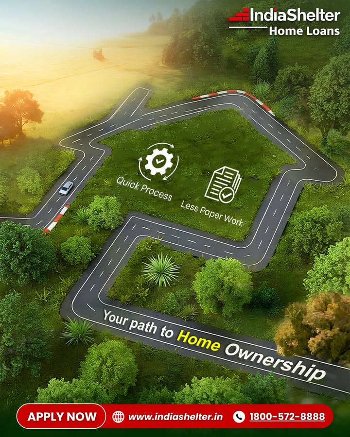 From dreams to doorsteps - your path to homeownership starts here.

To apply, visit https://agile.indiashelter.in/ or call us on 1800-572-8888 or drop a missed call at 7065515122.

#HomeSweetHome #IndiaShelter #EasyHomeLoan #ApplyNow #homeloanmadesimple
