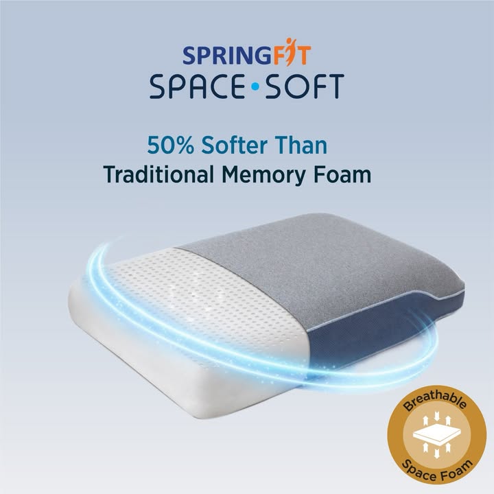 Cool-touch comfort meets advanced hygiene.
The Space•Soft Pillow keeps your sleep fresh, breathable, and effortlessly comfortable.
#pillow #mattress #comfort #lifestyle #springfit
