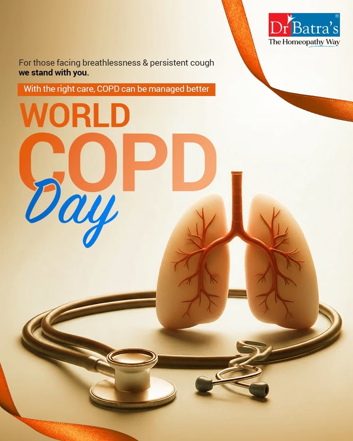 Every breath is a reminder of strength.
On this World COPD Day, we honour those fighting breathlessness every day and encourage early awareness, lung care, and supportive therapies. 💙
 
Let’s stand together for better breathing and healthier futures.
 

.
.
#DrBatras #DrBatrasHealthcare #WorldCOPDDay #COPDAwareness #LungHealthMatters #BreathingMatters #ManageCOPD #BreatheBetterLiveBetter #RespiratoryWellness #HopeAndHealing #SupportAndCare #WorldCOPDDay2025 #TheHomeopathyWay #LungsHealth #DrBatrasCare