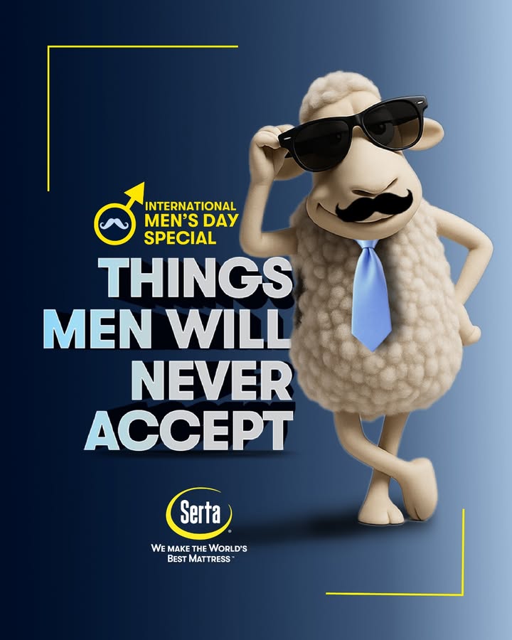 Men and their “sleep truths”… we’ve heard them all! 😄
This International Men’s Day, here’s to the legends who deny everything except needing great sleep! 🛏️💙

#InternationalMensDay #SertaSleep #MenWillBeMen #SertaMattress #PerfectSleep #MattressHumor #SleepGoals #ComfyVibes #SleepBetter #MattressTalk #DreamTeam #CloudLikeComfort #SertaSheep #GoodNightVibes #SertaLove #Sertaindia #LuxuryMattress