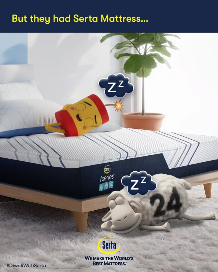 𝘿𝙞𝙬𝙖𝙡𝙞 𝘾𝙝𝙧𝙤𝙣𝙞𝙘𝙡𝙚𝙨🎆

Festivities may tire you out, but a Serta Mattress will always recharge you!
Even Mr. Patakha and Serta Sheep couldn’t resist the comfort. 😴

#SertaCelebrates #FestiveFeels #Sertaindia #Diwaliwithserta #Mrpatakha #SertaSheep #diwalicelebrations #Sertamattress #luxuriousmattress #luxurymattress #sertacomfort