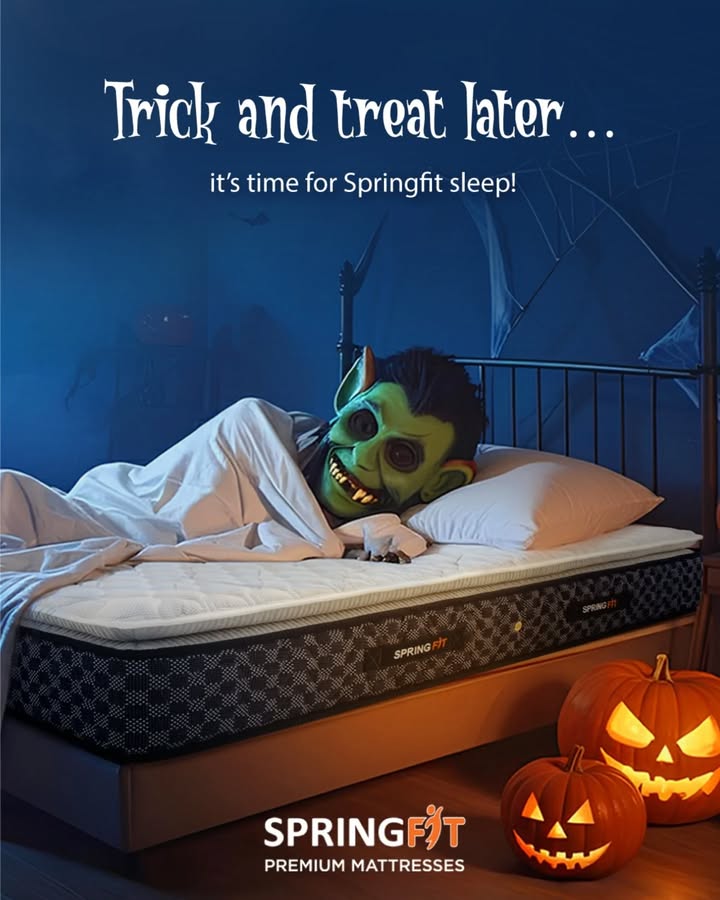 Not even the undead can mess with my beauty sleep, because with Springfit #NeendNahiUdegi

#HappyHalloween

#SpringfitMattress #SleepBetterLiveBetter #BeautySleepGoals #HalloweenVibes #SpookySleep #TrickOrTreatYourself #PremiumMattress #Mattress